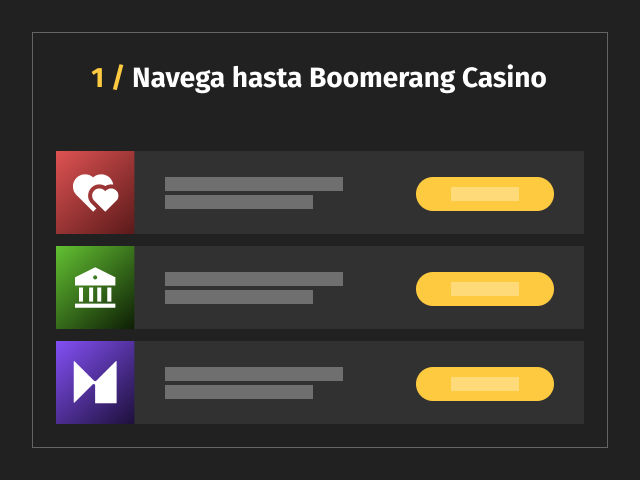 Guía Boomerang Casino paso 1