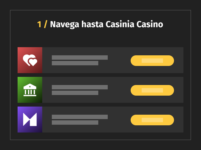Guía Casinia Casino paso 1