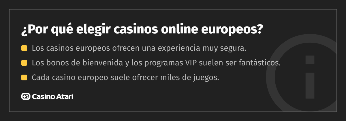 casinos online europeos por que