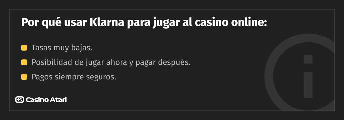 por qué jugar al casino con klarna