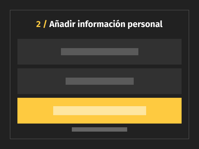 guia paso 2 añade tu información personal